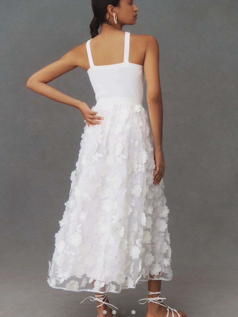 BHLDN White 3D Floral Maxi Skirt - Picture 2 of 2
